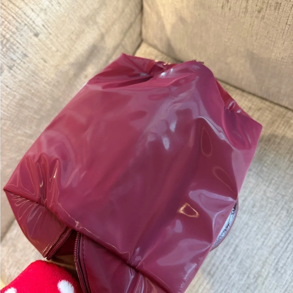 Gucci Burgundy Beauty Cosmetic Logo Bag/pouch AUTHENTIC